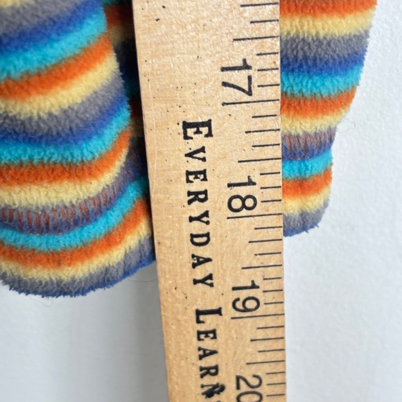Hanna Andersson 1/4 Zip Fleece Pullover Boys 8 / 130 Orange Blue Stripe Pockets - Picture 9 of 10